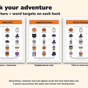 Halloween Scavenger Hunt Printable, 3 Picture Hunts for Kids image 2