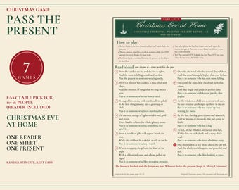 Christmas Pass the Present Game Printable, 7 Left Right & Rhyme Games