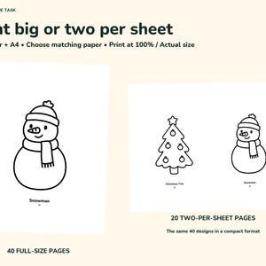 Christmas Coloring Pages for Kids Printable, 40 Bold Easy Pages image 5