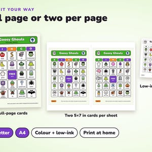 Halloween Picture Bingo Printable, 50 Gooey Ghouls Boards for Kids image 5