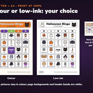 Bingo di Halloween con immagini stampabili, 50 cartelle per bambini e gioco di memoria immagine 5