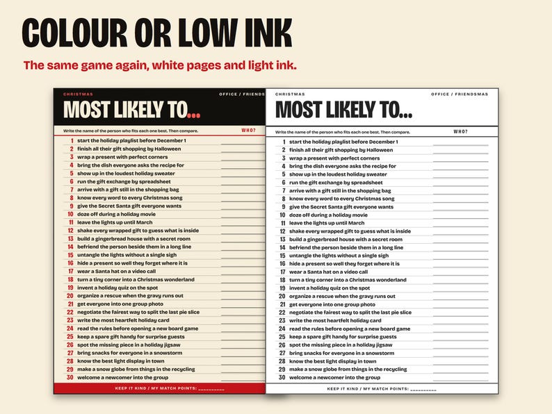 Christmas Most Likely To Game Printable, Office Party and Friendsmas image 6