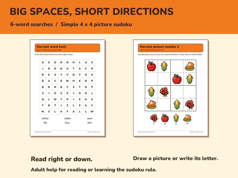 Thanksgiving Activity Pack for Kids Printable, 20 Games and Coloring Pages image 3
