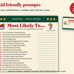 Christmas Most Likely To Game for Kids, Printable Family Party Game image 2