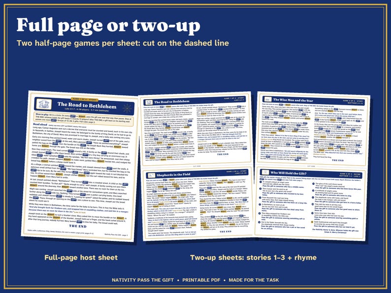 Nativity Left Right Game Printable, Christmas Gift Exchange for Church image 6