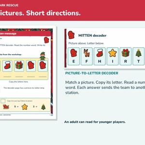 Christmas Escape Room Kids Printable, Sleigh Spark Rescue for Ages 6-10 image 3