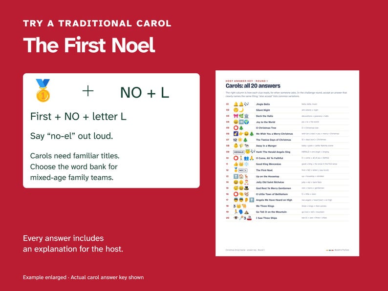 Christmas Emoji Game, 40 Clues with Answers (Printable) image 8