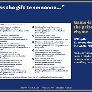 Nativity Left Right Game Printable, Christmas Gift Exchange for Church image 4