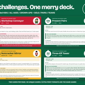 Christmas 60-Second Party Games Printable, 40 Cards & Signs image 3