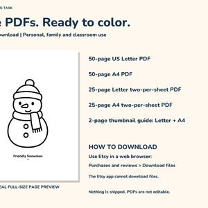 Winter Coloring Pages for Kids Printable, 50 Bold Easy Pages, Letter and A4 image 6