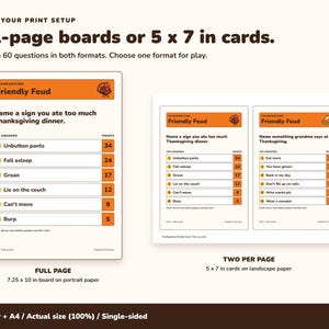 Thanksgiving Friendly Feud Game Printable, 60 Friendsgiving Party Cards image 6