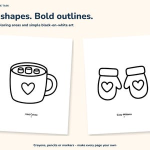 Winter Coloring Pages for Kids Printable, 50 Bold Easy Pages, Letter and A4 image 3