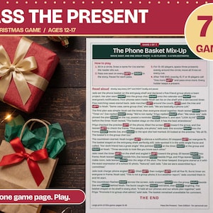 Teen Christmas Pass the Present Game, Left Right Printable image 1
