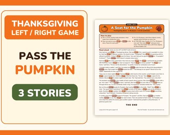 Thanksgiving Left Right Game Printable PDF, 3 Pass the Pumpkin Stories
