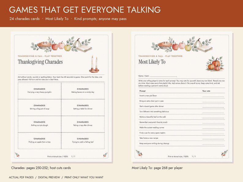 Thanksgiving Party Games Bundle Printable, Bingo and Kids Activities image 3