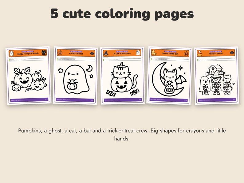Halloween Activity Pack for Kids Printable, 21 Activities for Ages 5-7 image 8