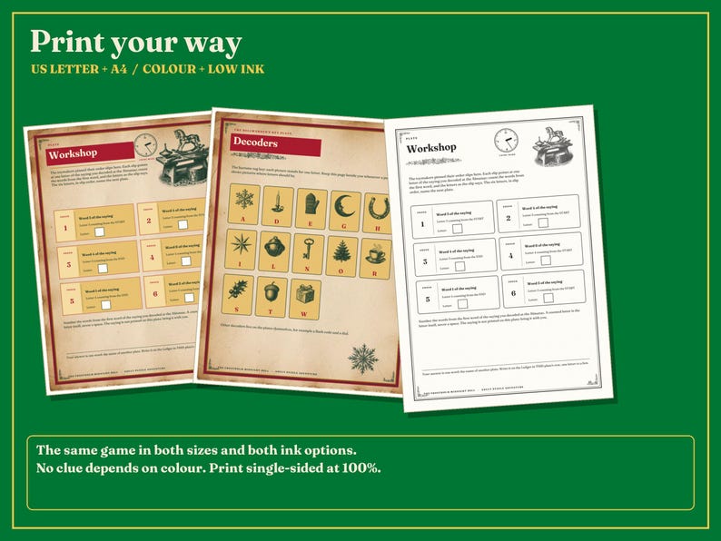 Christmas Puzzle Book for Adults Printable, 9 Connected Adventure Puzzles image 6