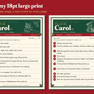 Christmas Finish the Lyrics Game, 40 Clues & Large Print PDF image 3