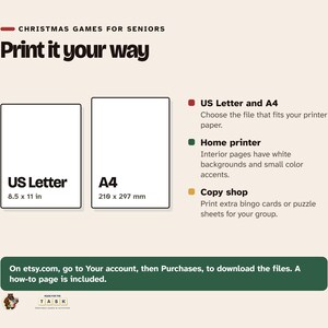 Christmas Games for Seniors, Large Print Bingo & Puzzles (Printable) image 8