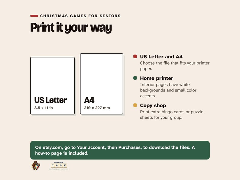Christmas Games for Seniors, Large Print Bingo & Puzzles (Printable) image 8