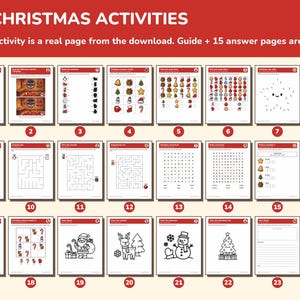 Christmas Activity Pack for Kids Printable, 24 Games and Coloring Pages image 2