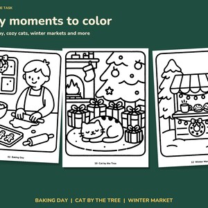 Christmas Coloring Pages for Adults, Bold and Easy, 20 Cozy Scenes image 7
