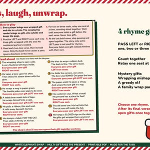 White Elephant Game Printable, No Stealing Christmas Left Right Gift Swap image 4