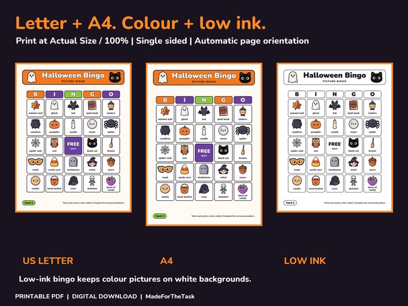 Halloween Party Games Bundle Printable, 25 Activities and Picture Bingo image 6