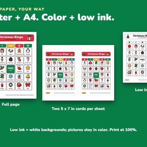 Christmas Bingo Printable for Kids, 50 Bingo Cards and Memory Game image 5