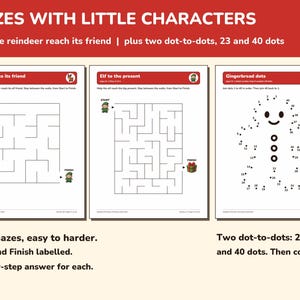 Christmas Activity Pack for Kids Printable, 24 Games and Coloring Pages image 4