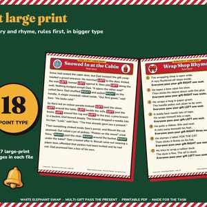 White Elephant Game Printable, No Stealing Christmas Left Right Gift Swap image 5