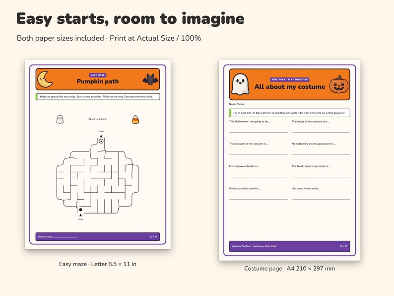 Halloween Activity Pack for Kids Printable, 21 Activities for Ages 5-7 image 6