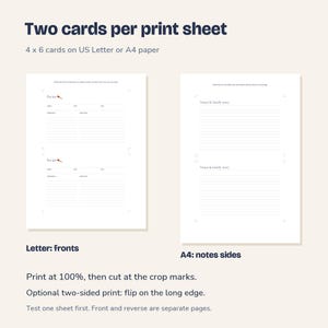 Recipe Card Template, Fillable 3x5, 4x6 and 5x7 PDFs + Print Sheets image 9