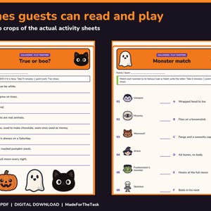 Halloween Party Games Bundle Printable, 25 Activities and Picture Bingo image 3