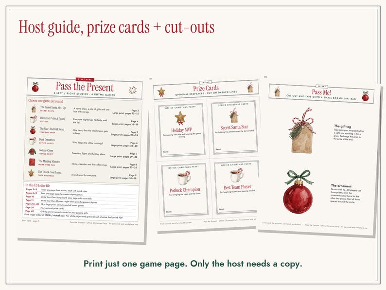Office Christmas Left Right Game Printable, Pass the Present Gift Exchange image 6