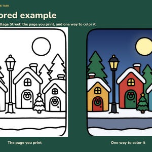 Christmas Coloring Pages for Adults, Bold and Easy, 20 Cozy Scenes image 4