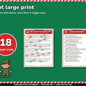Christmas Pass the Present Game Printable, Left Right Stories and Rhymes image 6