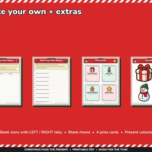 Christmas Pass the Present Game Printable, Left Right Stories and Rhymes image 7
