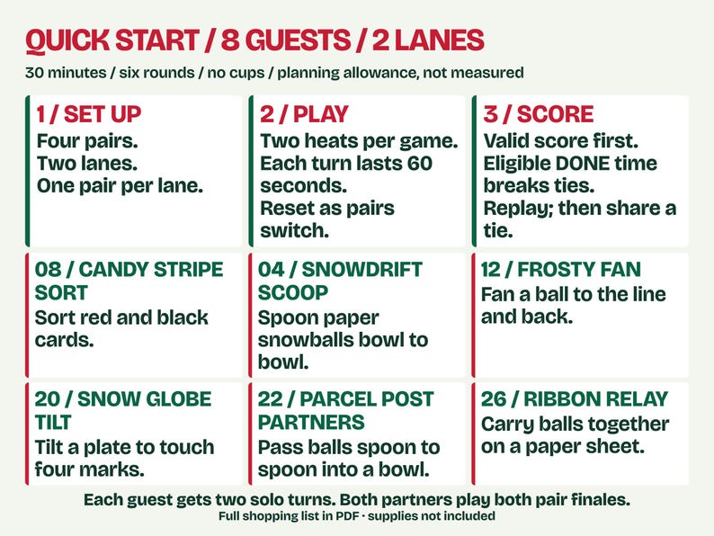 Christmas 60-Second Party Games Printable, 40 Cards & Signs image 2