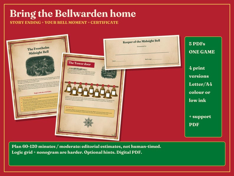 Christmas Puzzle Book for Adults Printable, 9 Connected Adventure Puzzles image 7