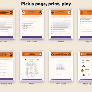 Halloween Activity Pack for Kids Printable, 21 Activities for Ages 5-7 image 2