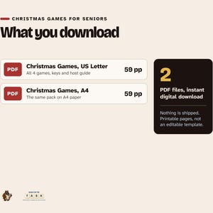 Christmas Games for Seniors, Large Print Bingo & Puzzles (Printable) image 7