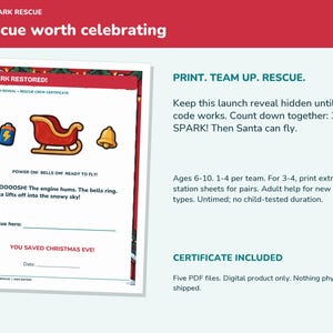 Christmas Escape Room Kids Printable, Sleigh Spark Rescue for Ages 6-10 image 7