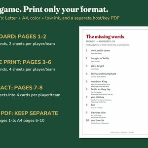 Christmas Finish the Lyrics Game, 40 Clues & Large Print PDF image 6