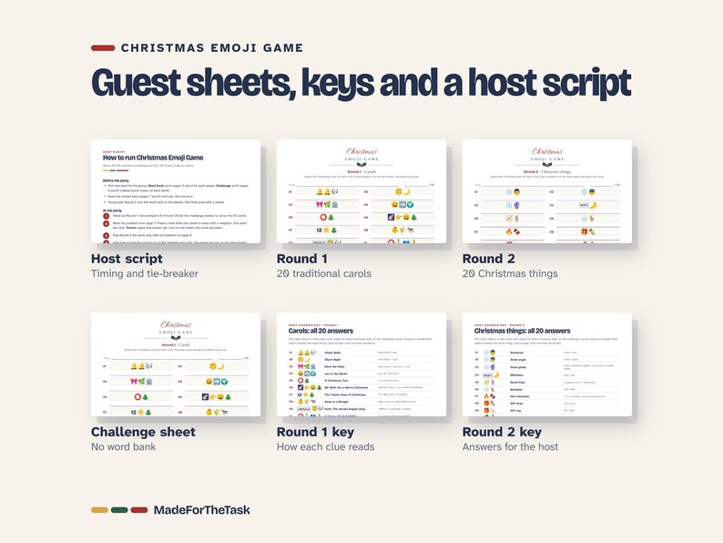 Christmas Emoji Game, 40 Clues with Answers (Printable) image 2
