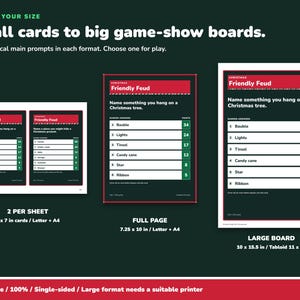 Christmas Friendly Feud Game Printable, 100 Cards for Family Teams image 6