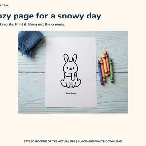 Winter Coloring Pages for Kids Printable, 50 Bold Easy Pages, Letter and A4 image 7