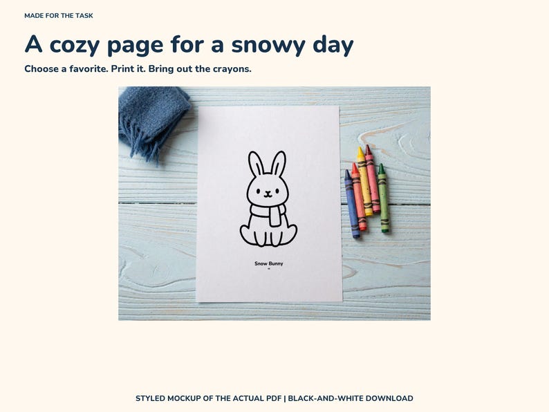 Winter Coloring Pages for Kids Printable, 50 Bold Easy Pages, Letter and A4 image 7