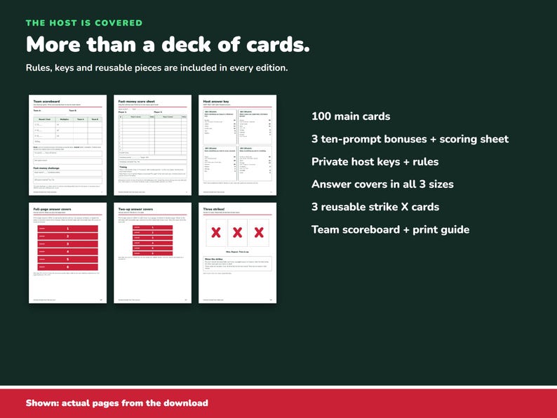 Christmas Friendly Feud Game Printable, 100 Cards for Family Teams image 5