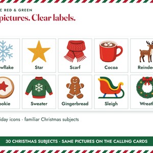 Christmas Picture Bingo Printable, 30 Classic Family Cards image 3